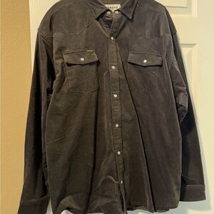 Men's Black Corduroy Dress Shirt